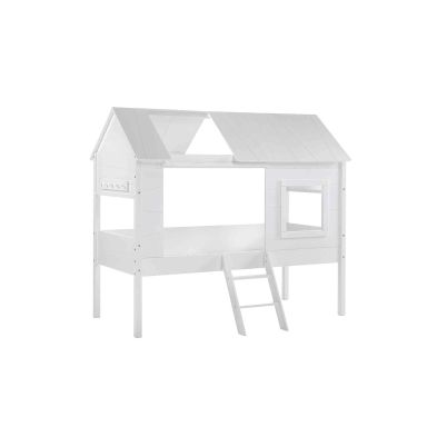 Lit cabane enfant 90x200 en bois blanc - Terre de Nuit