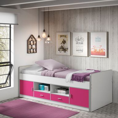 Lit Combiné Rose Fuchsia 90x200 - Someo