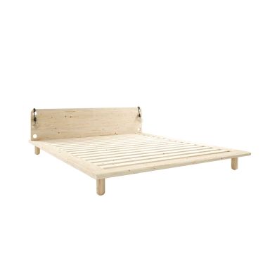 Lit en pin massif naturel (fond blanc)