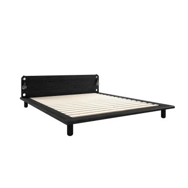 Lit en pin massif noir fonctionnel
