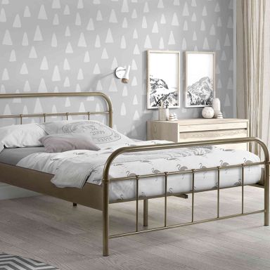 Lit métal 140x200 taupe ensemble - Terre de nuit