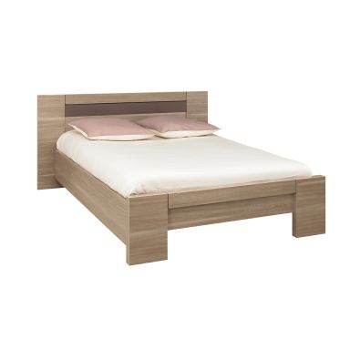 Lit adulte effet chêne fusain LT5002
