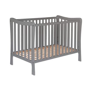 Lit bébé en bois massif anthracite avec sommier réglable en hauteur 60x120
