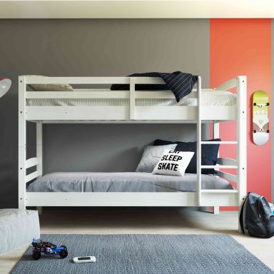 Lit superposé séparable en bois massif blanc laqué 90x200 - LT12018