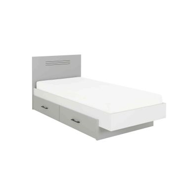 Lit enfant en bois gris et blanc + tiroir de lit - LT5025