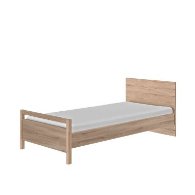 Lit enfant en bois imitation chêne clair - LT5059 fond blanc