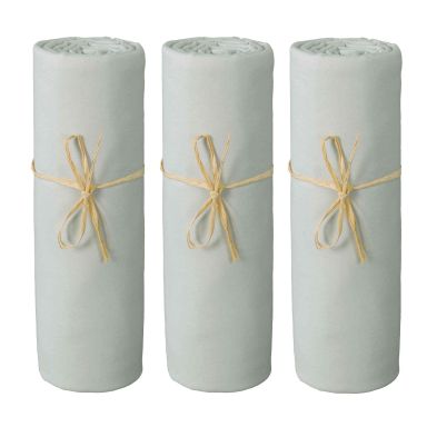 Lot de 3 draps housses bébé jersey bio gris perle