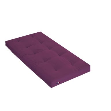 Matelas futon aubergine en coton 90x190