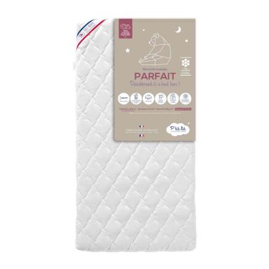 Matelas bébé déhoussable faces été et hiver (fond blanc)