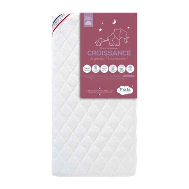 Matelas bébé déhoussable mousse mémoire CROISSANCE (fond blanc)