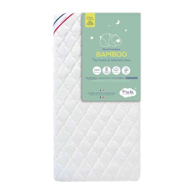 Matelas bébé déhoussable ultra-doux BAMBOO (fond blanc)