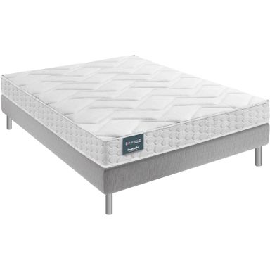 Ensemble Dunlopillo Aérial® 20 cm JONQUILLE, matelas, sommier, pieds 140x190 (fond blanc)