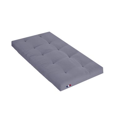 Matelas futon gris clair en coton 90x190