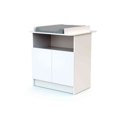Meuble à langer en bois blanc 2 portes 50x70