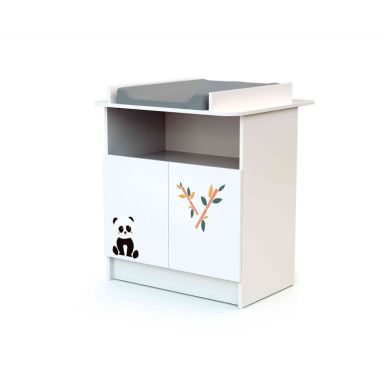 Meuble à langer en bois blanc 2 portes PANDA 50x70