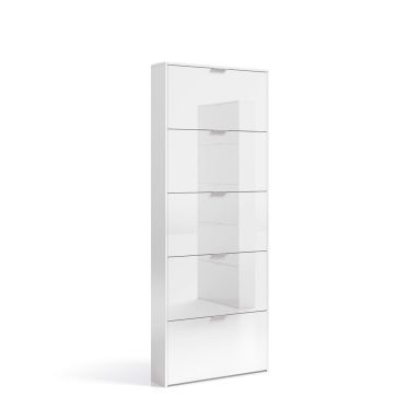 Meuble à chaussures 5 abattants blanc - MC17066