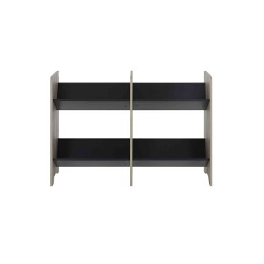 Bibliothèque à étagères inclinées en bois imitation chêne clair et noir - BI5053