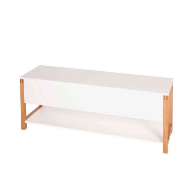 Meuble à chaussures 1 porte en bois blanc - MC0053