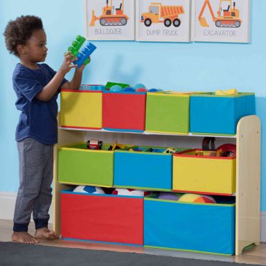 Bibliothèque organiseur enfant 9 cases en bois - BI15006