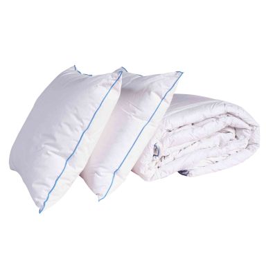 Pack couette prestige hôtellerie et oreiller 70% duvet de canard anti-allergènes Someo