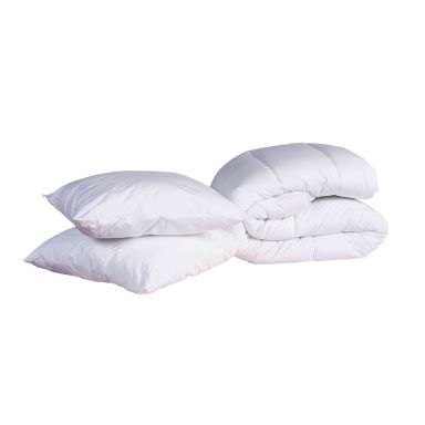 Pack couette mi-saison 350g et oreiller éco naturel moelleux enveloppe coton bio Someo