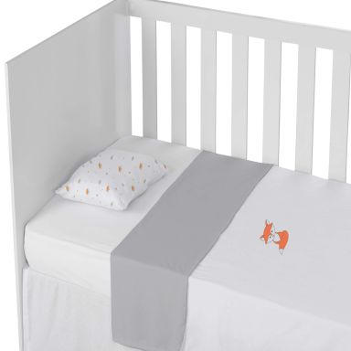 Parure de lit bébé coton jersey Fox 100x135