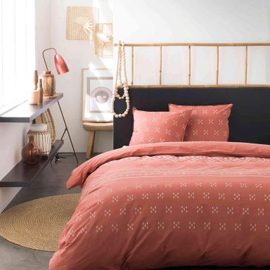 Parure de lit Sunshine 4.40 imprimé orange ethnique