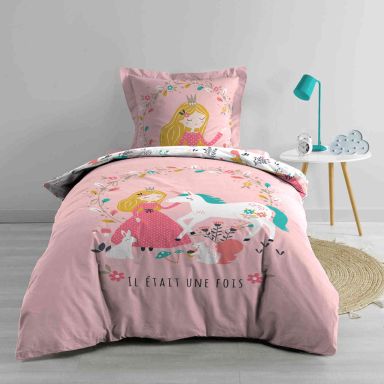Parure de lit enfant Princesse Licorne 140x200 cm