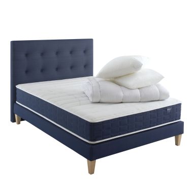 Ensemble matelas ressorts, sommier, pieds, tête de lit, couette et oreiller Rêve 400 - SOMEO