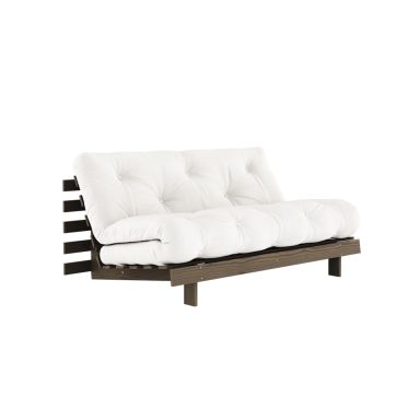 Canapé convertible ROOTS en pin massif foncé et matelas futon