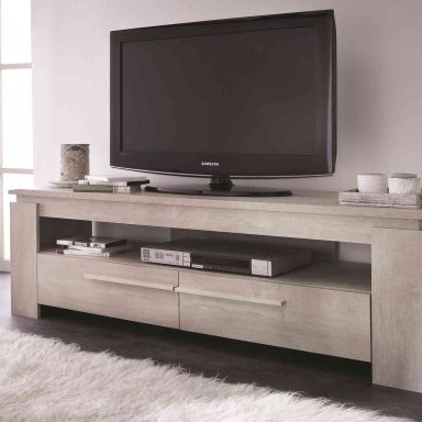 Meuble TV en bois imitation chêne champagne - TV0001