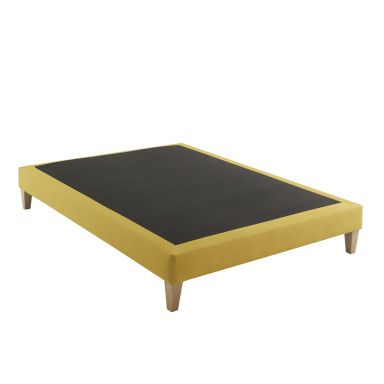 Sommier déco tapissier jaune Aurore - SOMEO