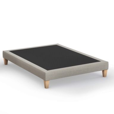 Sommier déco tapissier beige lin - SOMEO