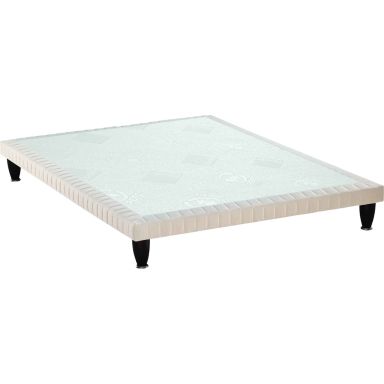 Sommier extra plat tapissier 10cm Epeda présenté avec pieds en option (fond blanc)