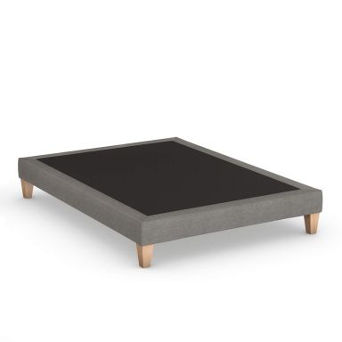 Sommier déco tapissier gris lumière - SOMEO