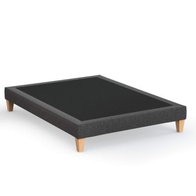 Sommier déco tapissier gris profond - SOMEO
