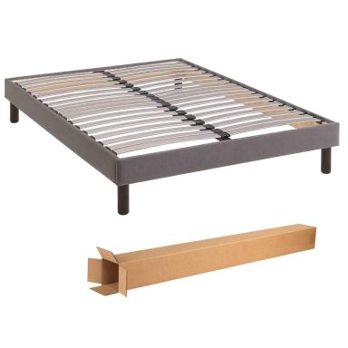 Sommier kit déco gris tapissier 140x190
