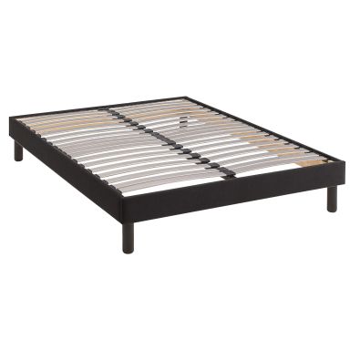 Sommier kit déco noir tapissier 140x190