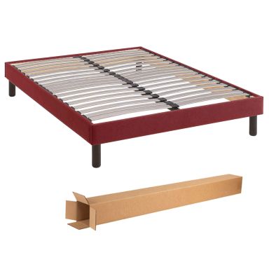 Sommier kit déco rouge tapissier 140x190