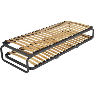 Sommier lit gigogne en métal double couchage (fond blanc)