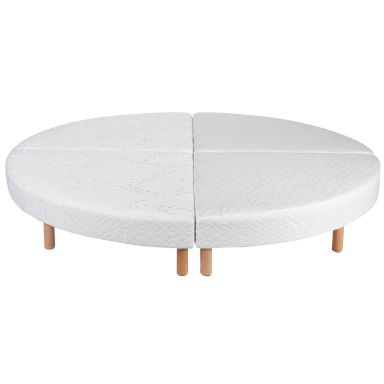Sommier rond tapissier blanc diamètre 215 cm