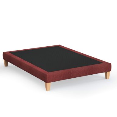 Sommier déco tapissier rouge terracotta - SOMEO