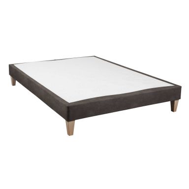 Sommier déco Someo simili cuir chocolat