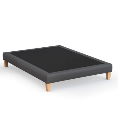 Sommier déco Someo simili cuir gris foncé matière