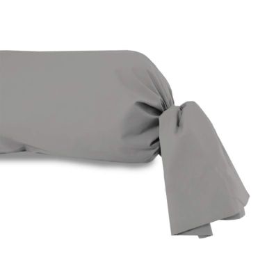 Taie de traversin 100% coton gris