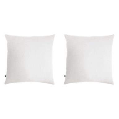 Lot de 2 taies d'oreillers double gaze de coton blanc fond blanc