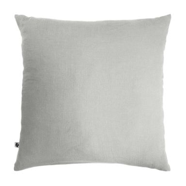 Taie d'oreiller double gaze de coton gris FOND BLANC