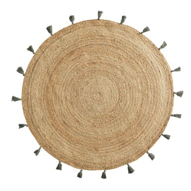 Tapis rond en jute avec pompons Shira 120