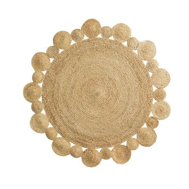 Tapis rond soleil ajouré en jute Cordou