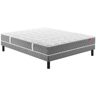 Ensemble Epeda ressorts ensachés très ferme TENDANCE + sommier + pieds (fond blanc)